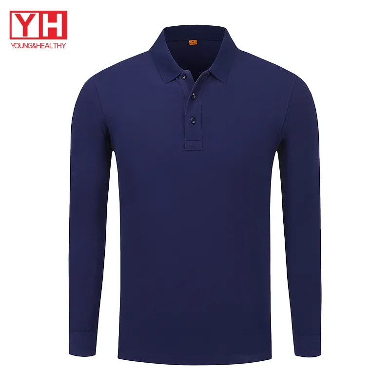 Hot Selling Man Clothes Custom Polo Shirts Golf High Quality Plain 100% Cotton Long Sleeve Polo Shirt For Men