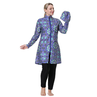 Burkini de bain musulman sur mesure, tailles 3XL-8XL, mode grande taille pour femmes, ensemble 3 pièces, extensible à l'avant, séchage rapide, col montant, pantalon long