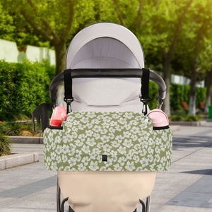 Sac de voyage en nylon à motif hibiscus personnalisé pour maman, sac de rangement suspendu pour poussette, organisateur de couches pour bébé - Product Image 5