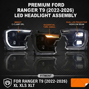 ไฟหน้า LED สำหรับรถฟอร์ด เรนเจอร์ T9 ปี 2022-2026 รุ่น <span class=keywords><strong>XL</strong></span>/XLS/XLT แบบเสียบปลั๊กใช้งานได้ทันที ชุดไฟหน้า - Product Image 4