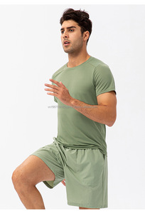 Camiseta deportiva transpirable de secado rápido para hombre, Camiseta deportiva informal de manga corta para gimnasio, colección de primavera y verano - Product Image 4
