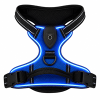 Harnais LED rechargeable pour chien, type C USB, gilet lumineux pour animal de compagnie, harnais réfléchissant anti-traction pour la sécurité des promenades nocturnes, tailles S à XL