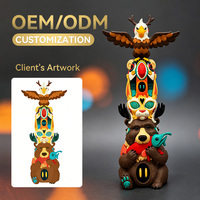 Vente en gros usine : Boîte mystère de figurines en vinyle, ensemble de figurines 3D de poteaux totem de dessin animé, échelle 1/6, couleurs personnalisables pour la décoration artistique intérieure