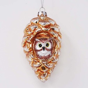 Factory Wholesale Christmas Decoration Trees Santa Claus Pine Cone <strong>Owl</strong> <strong>Ornament</strong> - Product Image 1