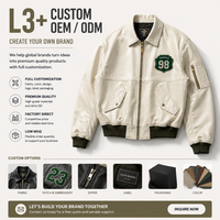 Blouson universitaire en cuir blanc personnalisé, broderie de patchs tissés sur mesure, blouson aviateur pour homme, streetwear, moto, fabricant OEM