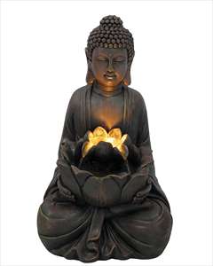 <span class=keywords><strong>Fontaine</strong></span> d'eau de jardin <span class=keywords><strong>Bouddha</strong></span> en résine avec éclairage LED <span class=keywords><strong>solaire</strong></span>, installation facile - Product Image 2