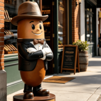 Estatua de Hombre con Neumático en Forma de Bibendum, Resistente a la Intemperie, de FRP, con Diseño Personalizado, para Decoración Publicitaria en Atrios de Centros Comerciales
