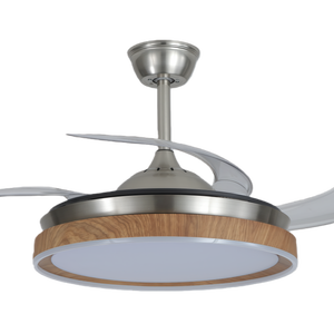 Ventilador de Techo LED Moderno de 42 Pulgadas con 3 Aspas Retráctiles, Diseño Invisible Empotrado, Luz Regulable, Control Remoto, Diseño AGI32 - Product Image 1