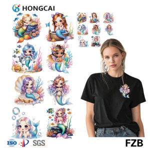 16 autocollants thermocollants mignons sirène, motifs océaniques en vinyle pour T-shirts, sweats à capuche et projets DIY - Product Image 1