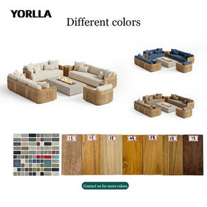 Ensemble <span class=keywords><strong>de</strong></span> canapés <span class=keywords><strong>de</strong></span> <span class=keywords><strong>jardin</strong></span> modernes <span class=keywords><strong>de</strong></span> luxe, en teck et en rotin résistant aux intempéries, meubles d'extérieur, canapé modulaire pour villa, hôtel, patio - Product Image 5