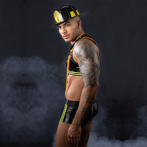 performance wear stripper outfit Performance Sex Underwear for Men Breathable <strong>Fireman</strong> Role-Playing Suit for Nightclub Bar Model - Product Image 3