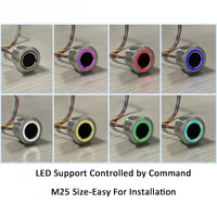 Module de capteur d'empreintes digitales capacitif en métal UART/USB R503Pro, M25mm, capacité 1500, contrôle LED RGB rond pour contrôle d'accès