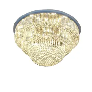 High quality nordic luxury hotel decorative modern large high ceiling led crystal pendant light chandelier