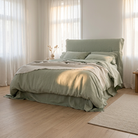 Parure de lit 100 % lin français lavé, draps en lin