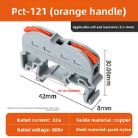 Bloque de Terminales para Riel DIN 1P, 32A 500V, Conector de Cables PCT-121, Conexión Rápida y Compacta de Conductores