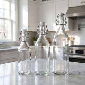 Bouteille en verre à bouchon basculant sécurisée et étanche, recyclable, pour bière artisanale, vin, pub, restaurant, soda, avec joint d'étanchéité - Product Image 6