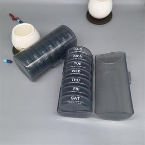 Boîte de voyage personnalisée ronde 28 étuis pilulier 7 jours et 4 fois organisateur de pilules oraganiser stockage hebdomadaire boîte à pilules - Product Image 3