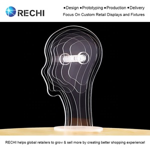 RECHI Custom Design and Manufacture Countertop Acrylic <strong>Headphone</strong> Display <strong>Stand</strong> Retail Merchandising Display Rack for <strong>Headphone</strong> - Product Image 4