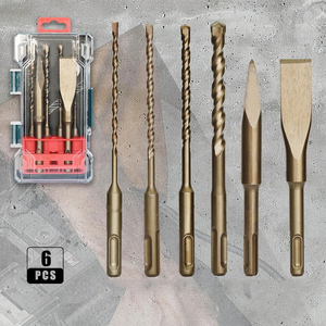 6Pcs Carbide Tip Rotary Hammer Drill Bits and <strong>Chisels</strong> Set for Concrete <strong>Masonry</strong> Stone Brick DIY <strong>SDS</strong>-Plus Drill Bit and <strong>Chisel</strong> - Product Image 6