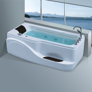 Bañera de Hidromasaje Acrílica Blanca para Dos Personas, Diseño Moderno con Luces de Burbujas - Product Image 5