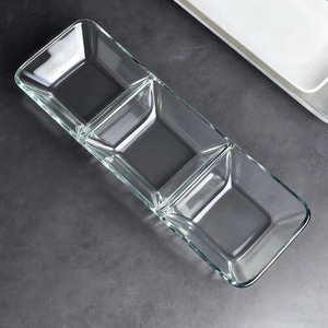Bol de connexion en verre transparent, salade, plateau à fruits, bol à compartiments pour assaisonnements - Product Image 2