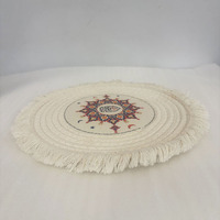 Napperons de table personnalisés en gros, napperons de table en macramé à franges, sets de table en corde de coton blanc