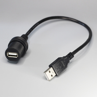 Cable USB impermeable Montaje en panel USB A Cable de extensión macho a hembra Cable de datos con cubierta a prueba de polvo