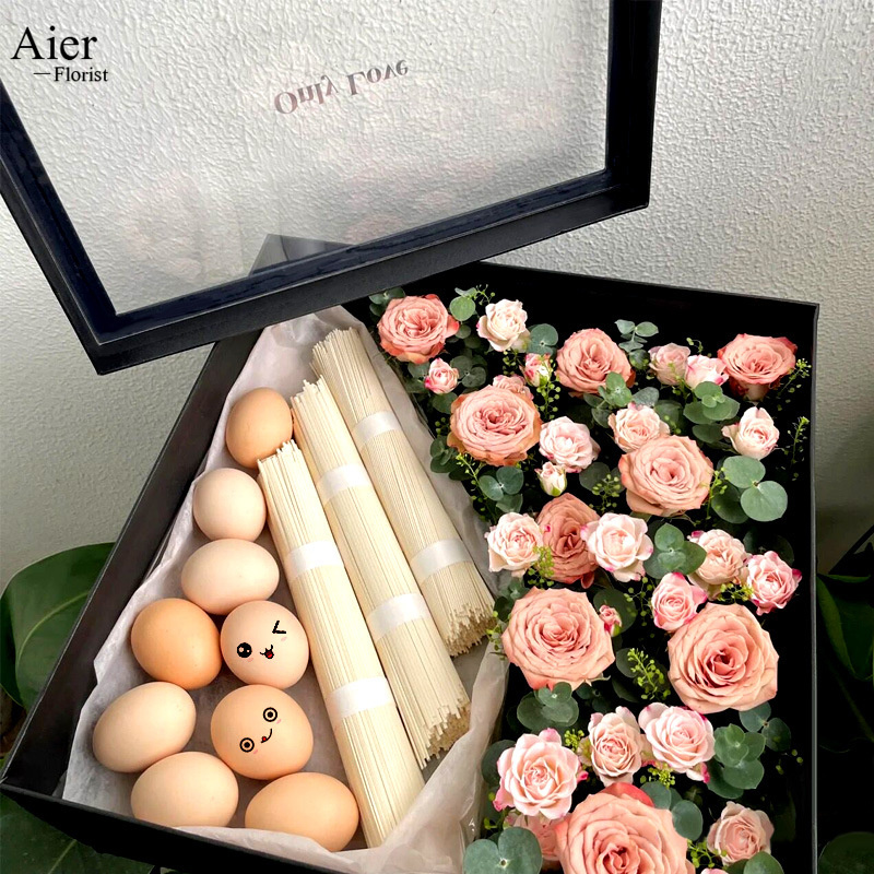 Aierflorist, высококачественные Пустые Квадратные прозрачные цветочные коробки для букетов, Цветочная коробка, цветочная корзина, коробка для тортов