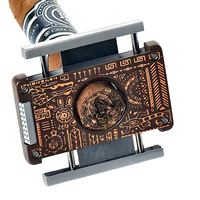Coupe-cigares automatique à double lame, couteau à cigares avec impression UV, cadeau pour cigares, anneau de 58 mm agrandi, convient à la plupart des cigares