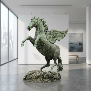 Figura de Caballo Andaluz de Bronce Personalizada - Fundición a la Cera Perdida a Medida con Pátina Antigua Aplicada a Mano, Escultura 3D - Product Image 1