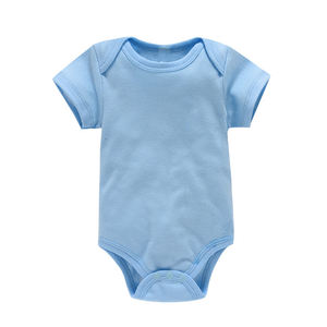 Barboteuse Courte Manches en Tricot Couleur Pure pour Bébé Nouveau-né 3-24 Mois, avec Boutons-Pression, Fabrication ODM - Product Image 2