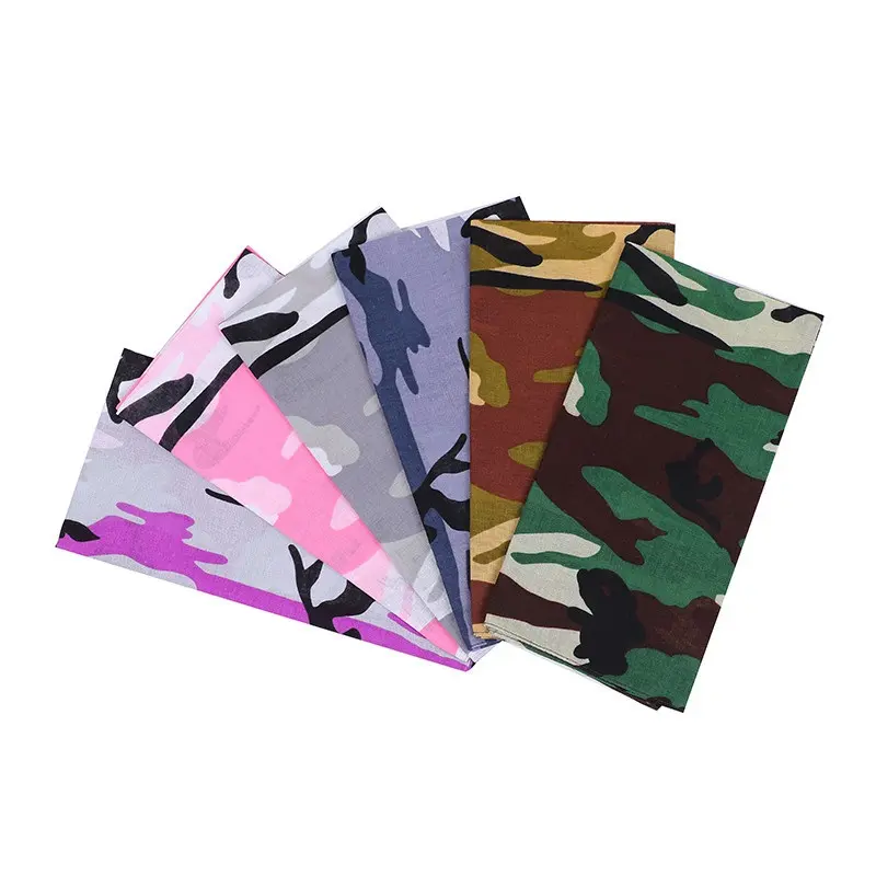 Bandana Manufacturer cheap wholesale pink cotton camo bandana custom logo multifunctional camouflage headscarf