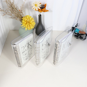 Raccoglitore per <span class=keywords><strong>la</strong></span> Sfida di Risparmio di 12 Mesi 2.5K/5K/10K, in PVC Trasparente, a Fogli Mobili, per <span class=keywords><strong>la</strong></span> Gestione del Contante, con Design Floreale e 12 Buste in PP - Product Image 2