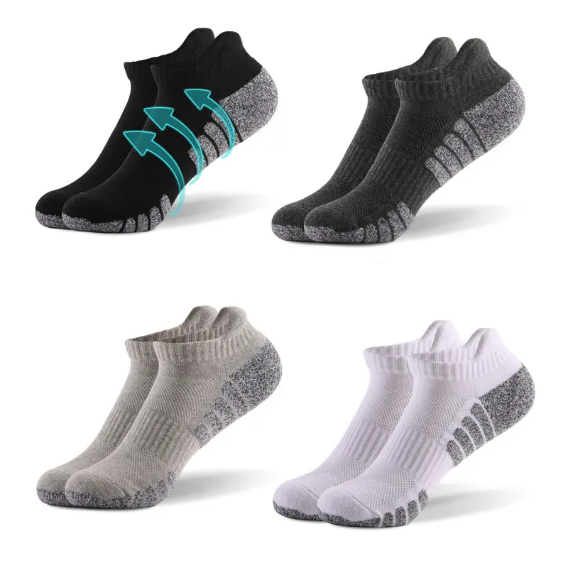 mens premium cotton cushion sports ankle socks custom your logo thick athletic padded coolmax socks
