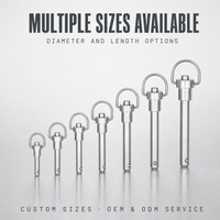 Stainless Steel Quick Release Ball Lock Pins Hitch Grooved Pins with Safety Lanyard Accessory for Jigs and Fasteners Equipment