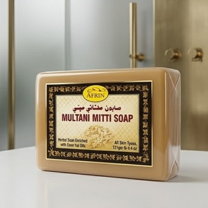 Savon de Bain Nettoyant Réutilisable Afrin aux Huiles Essentielles Naturelles et Écologiques avec Multani Mitti pour Tous Types de Peau Enrichi - Product Image 4