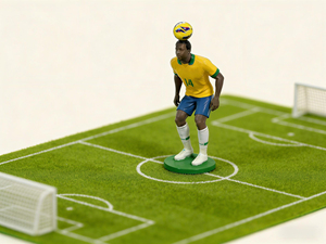 Équipe nationale du Brésil # Figurine en métal <span class=keywords><strong>de</strong></span> 14 joueurs <span class=keywords><strong>de</strong></span> football frappant le ballon, statue <span class=keywords><strong>de</strong></span> football <span class=keywords><strong>de</strong></span> collection - Product Image 3