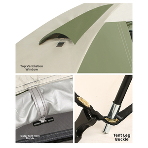 Tente de <span class=keywords><strong>camping</strong></span> E-RIKE imperméable et résistante à la pluie PU3000mm pour 2 personnes, ultralégère, avec structure en fibre de verre, pliage automatique, pour la randonnée en plein air - Product Image 6