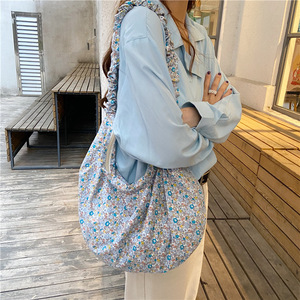 Sac fourre-tout de créateur promotionnel en toile de coton à la mode sac fourre-tout d'épicerie à imprimé floral de Style Ins coréen - Product Image 1