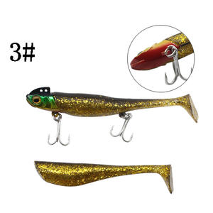 Appât de pêche à ver souple japonais avec tête en plomb et trois crochets rainure de sang pour tranche de dent de bar de mer - Product Image 2