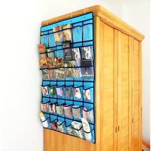 Hanging Closet Organizer 36 Pockets Clear Blue Door Wall Storage For Jewelry Socks Underwear Small Items - Product Image 4