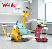 Nouvel équipement dentaire tendance : fauteuil dentaire pour enfants, unité dentaire mignonne en forme de dinosaure pour les enfants avec lumière LED et plateau en plastique