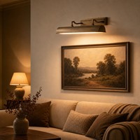 Applique murale LED vintage en laiton massif, bronze antique, pour éclairage d'images, miroir de salle de bain, cadre de miroir et affichage d'œuvres d'art en galerie