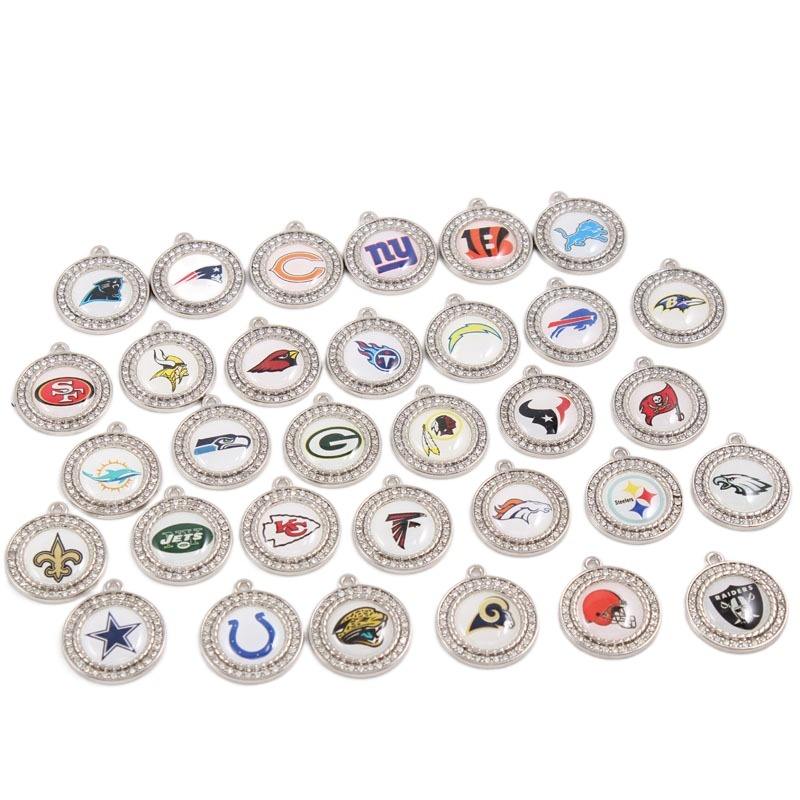 Wholesale Custom Jewelry Pendant Us NFL 32 Teams LOGO Bracelet Charms Small  Pendant DIY Ornament Accessories
