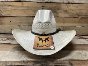 Natural Grass Fedora <b>Hat</b> Woven Panama Cowboy Style Wide Brim Unisex for Beach Travel Outdoor - Product Image 4