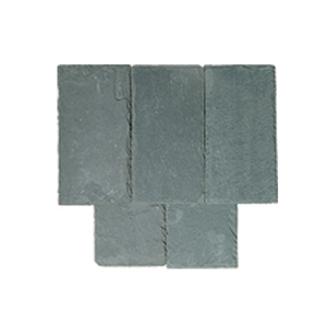 Tuile de toit en <span class=keywords><strong>ardoise</strong></span> naturelle noire de forme ronde, matériau en <span class=keywords><strong>ardoise</strong></span> rouillée, bord fendu, finition de surface flammée, résistant aux acides, extérieur de villa - Product Image 5