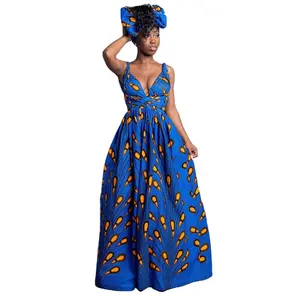 Laatste Ontwerp Mode Afrikaanse Traditionele Kitenge Maxi Jurken Voor Vrouwen Kleding