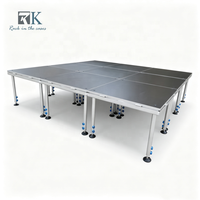 Scène portable à prix d'usine, système de scène modulaire en aluminium avec escalier pour extérieur