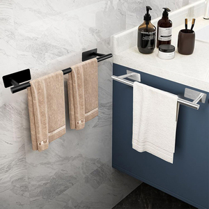 <span class=keywords><strong>Toallero</strong></span> de <span class=keywords><strong>baño</strong></span> negro mate de 5 piezas de la mejor calidad, juego de accesorios para <span class=keywords><strong>toallero</strong></span> <span class=keywords><strong>sin</strong></span> taladrar - Product Image 6