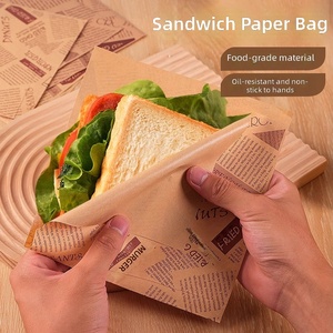 Sacchetto Triangolare Moderno Minimalista in Carta Vergine Anti-Grasso e Anti-Olio per Sandwich, Colazione e Hamburger - Product Image 2